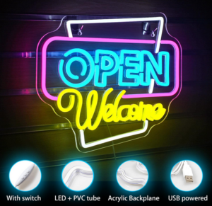 neon open welcome