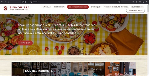 capture page accueil restaurant signorizza