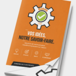 image d'un paquet de flyers A5 avec le logo Maketopub et une accroche vos idées notre savoir-faire