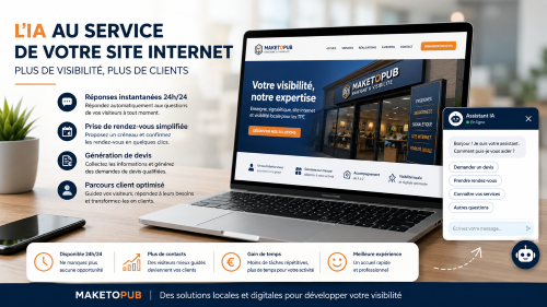 Assistant IA intégré à un site internet professionnel pour TPE