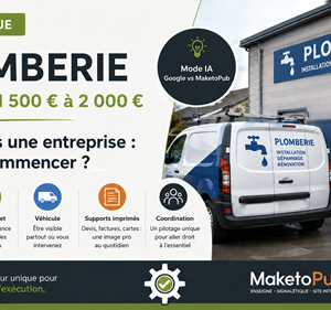 montage visuel pour illustrer le cas pratique plombier
