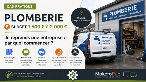 montage visuel pour illustrer le cas pratique plombier